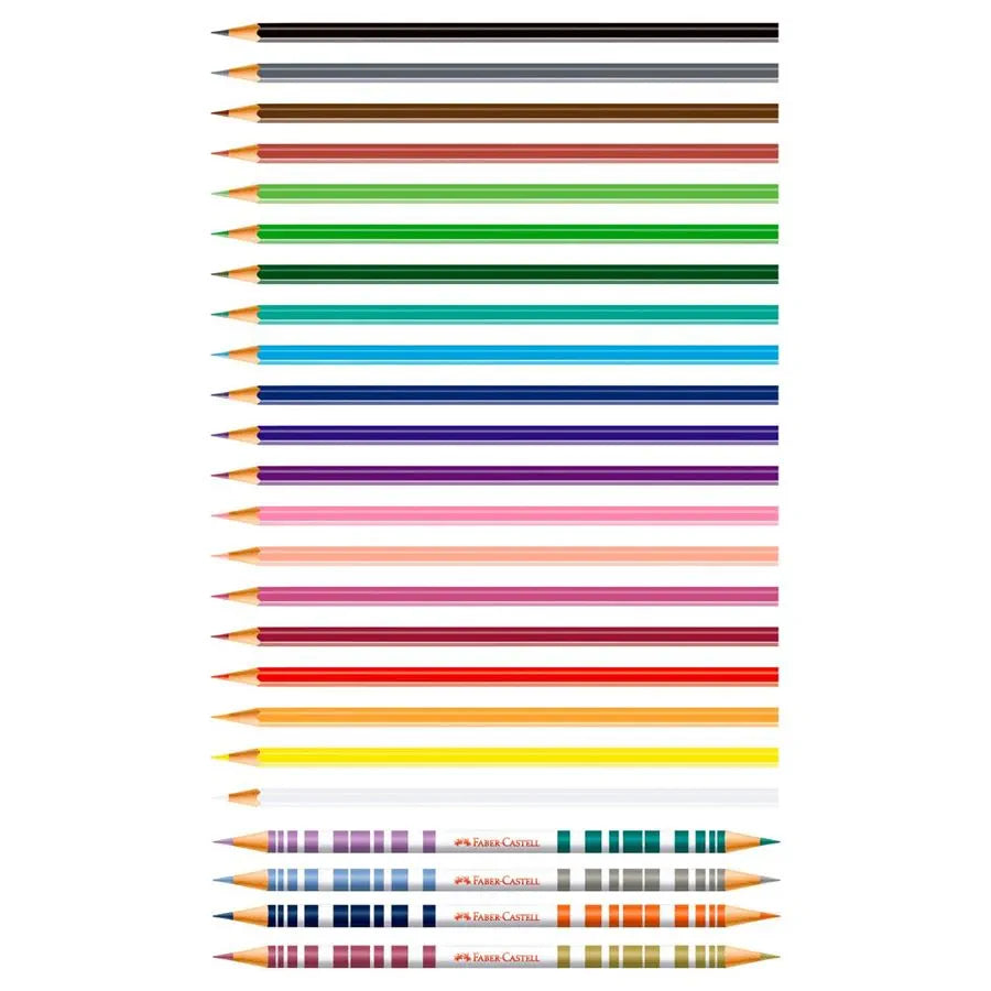 Lápis de Cor Faber-Castell 20 Cores + 4 Bicolor