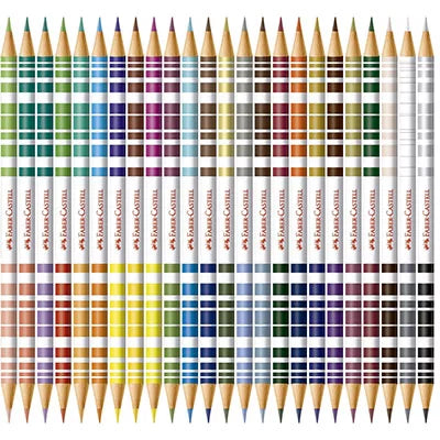 Lápis de Cor Faber-Castell Redondo 48 Cores (24 Lápis Bicolor)