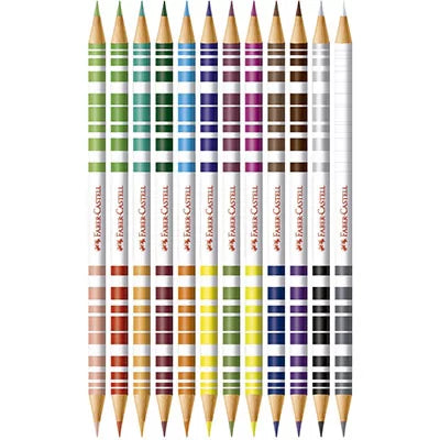 Lápis de Cor Faber-Castell Redondo 24 Cores (12 Lápis Bicolor)