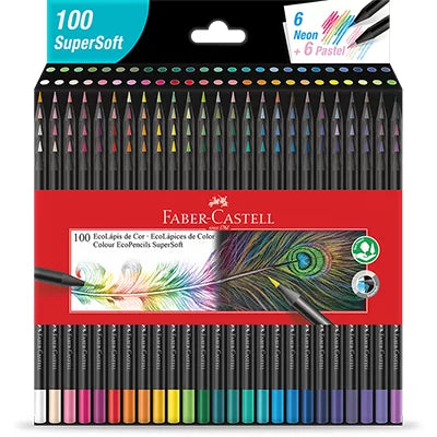 Lápis de Cor Faber-Castell SuperSoft 100 Cores