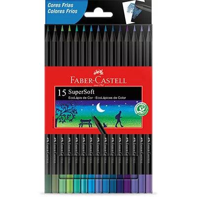 Lápis de Cor Faber-Castell 15 Cores SuperSoft