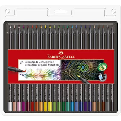 Lápis de Cor Faber-Castell SuperSoft 24 Cores