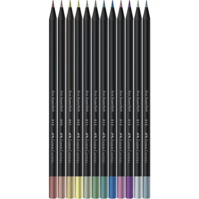 Lápis de Cor Faber-Castell SuperSoft 12 Cores metálicas