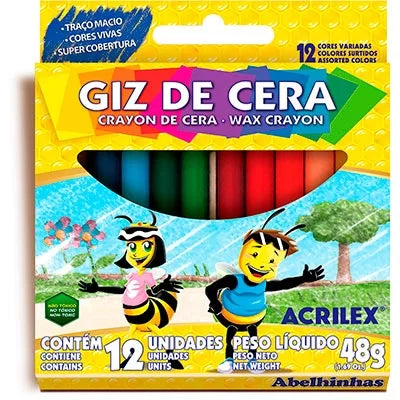 Giz de Cera 12 cores Acrilex