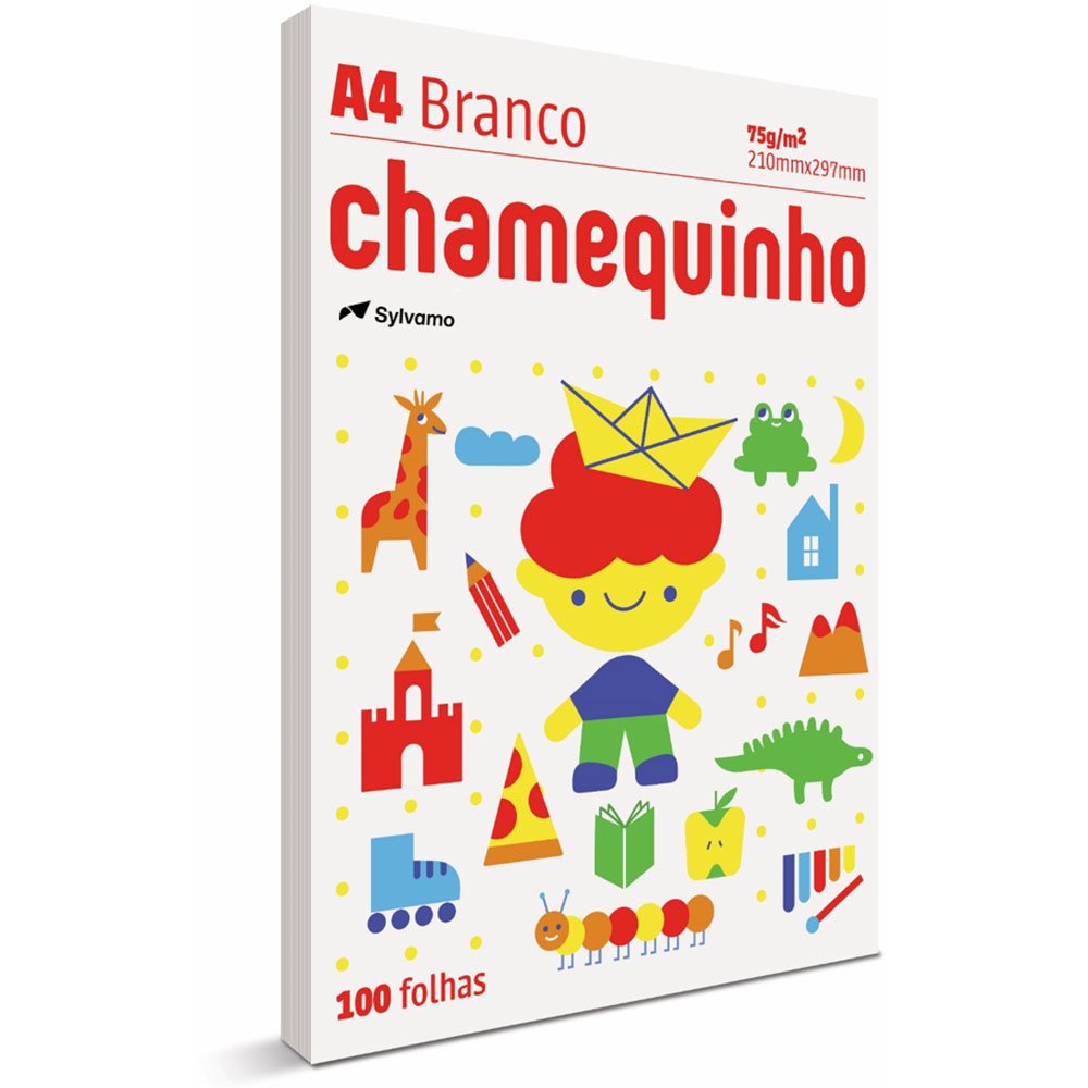 Papel Sulfite A4 75g Chamequinho Branco 100 Folhas