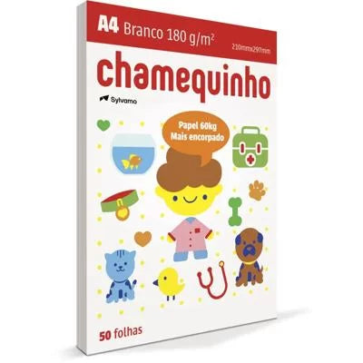 Papel Sulfite A4 180g Chamequinho Branco 50 Folhas