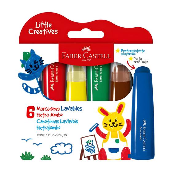 Canetinhas Extrajumbo 6 Cores Faber-Castell