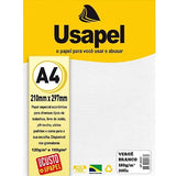 Papel Vergê A4 180gr Branco Usapel 50fls