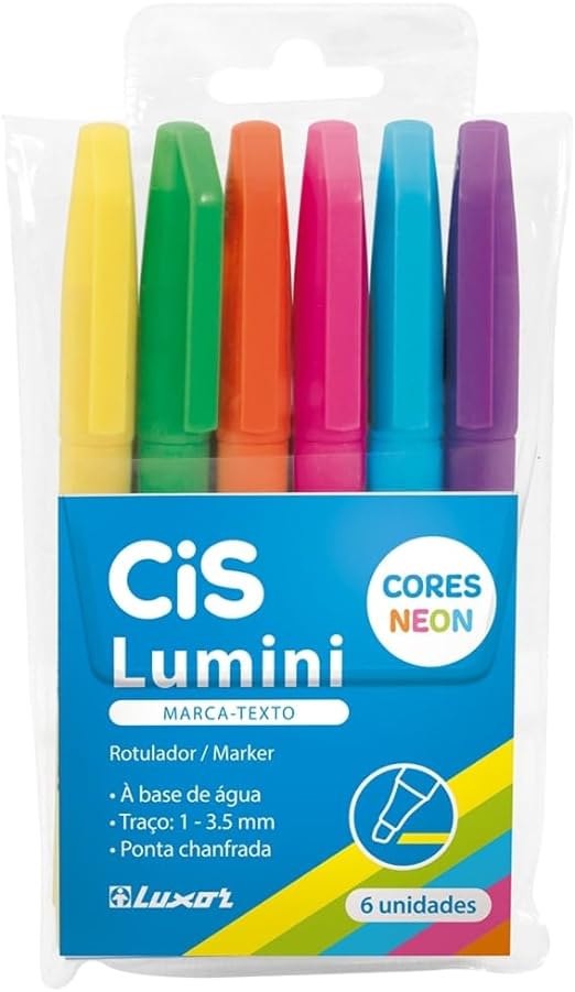 Marca texto Cis Lumini Neon 6 cores