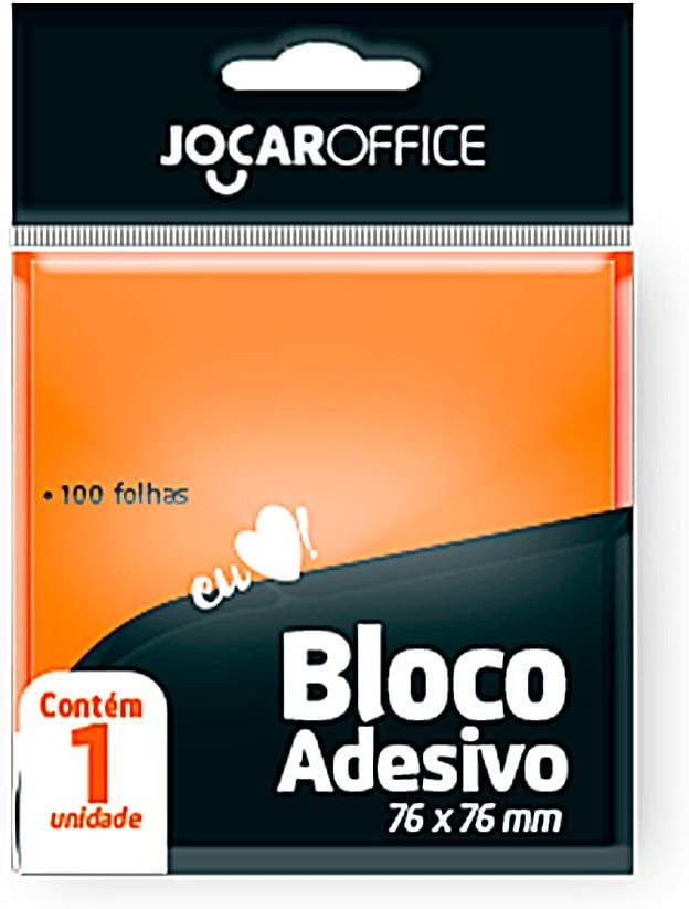 Bloco Adesivo Jocar Office 76Mmx76Mm Laranja