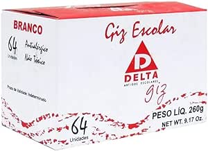 Giz Escolar Delta Para Quadro Negro Branco c/64 un