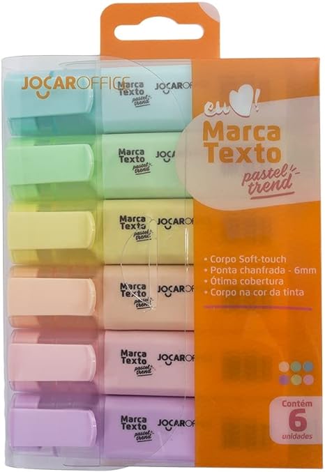 Marca Texto Jocar Office Pastel Trend 6 Cores