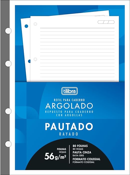 Refil Tiliflex para Caderno Argolado 80 Folhas