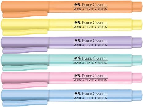 Marca-Texto Faber-Castell Grifpen Pastel 6 Cores