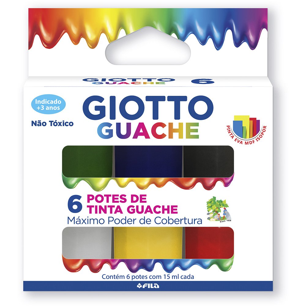 Tinta Guache 15ml Giotto 6 Cores