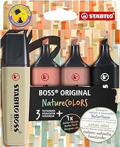 Kit Marca Texto Stabilo Boss Nature 4 cores