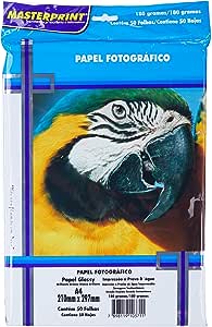 Papel Fotográfico A4 Glossy 180g Masterprint 50 Folhas