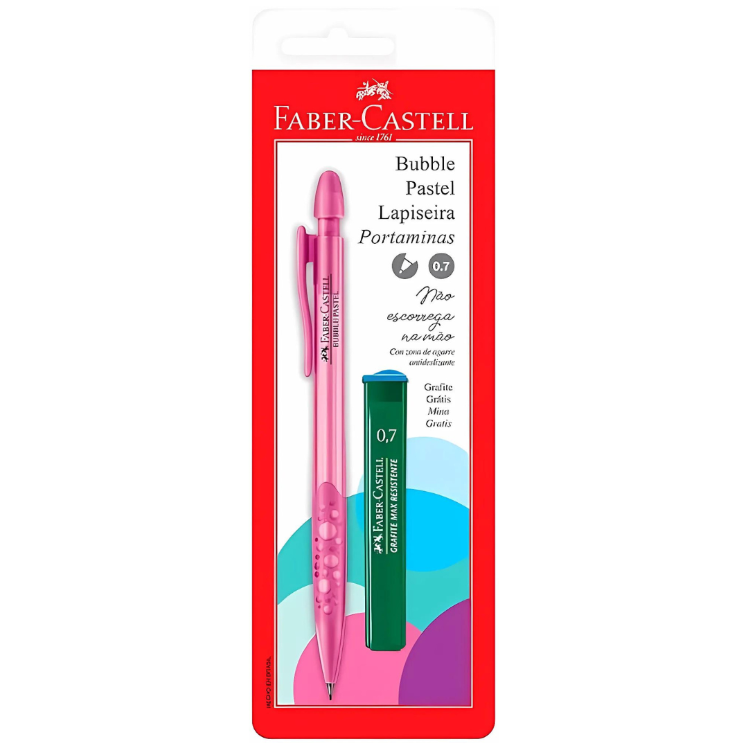 Lapiseira Faber- Castell Bubble Pastel 0.7 Rosa