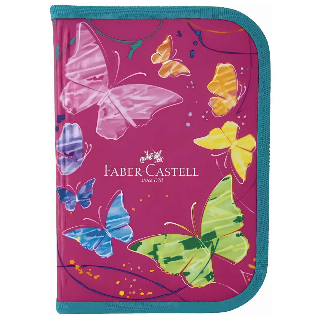 Estojo Completo Coleção Borboleta Rosa Faber-Castell