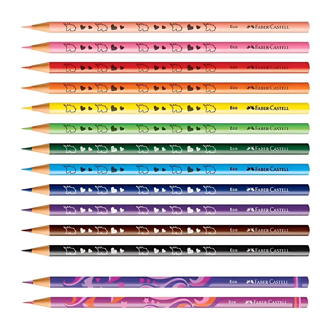 Lápis de Cor Faber-Castell 12 cores+ 2 Misturinha Unicórnio