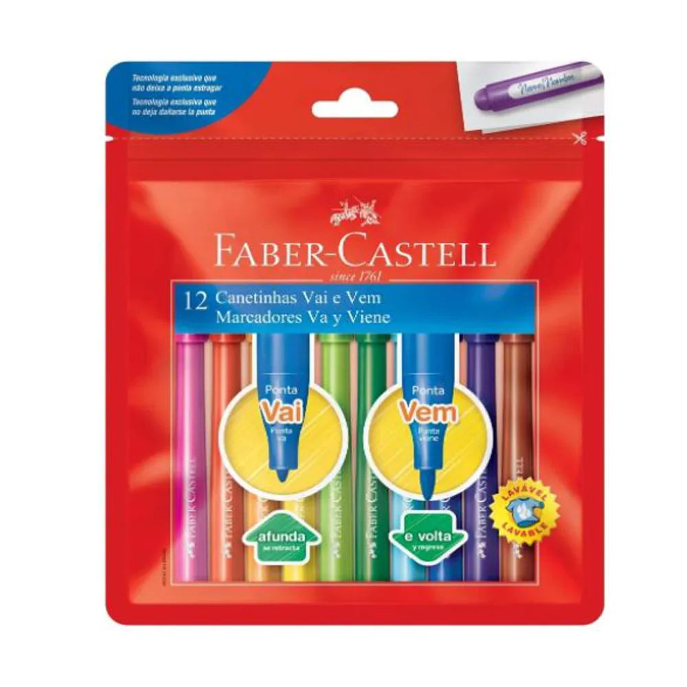 Canetinha Faber-Castell Vai e Vem 12 cores