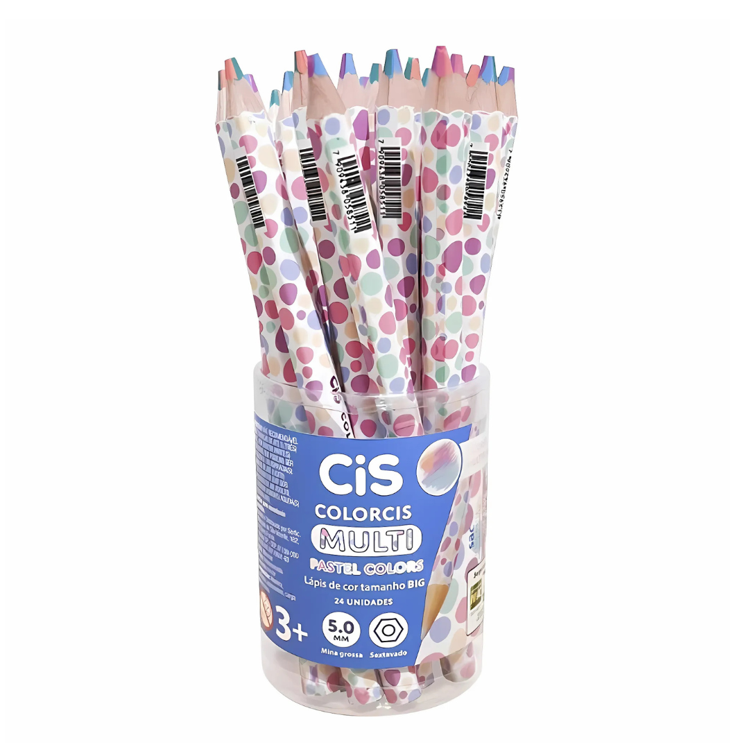 Lapis de Cor Jumbo ColorCis Multi Pastel Cis