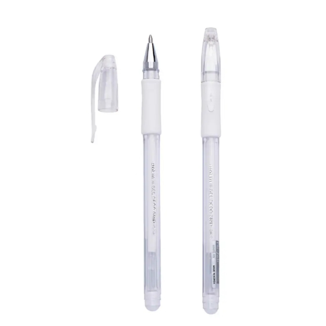 Caneta em Gel Branca com grip emborrachada - Molin