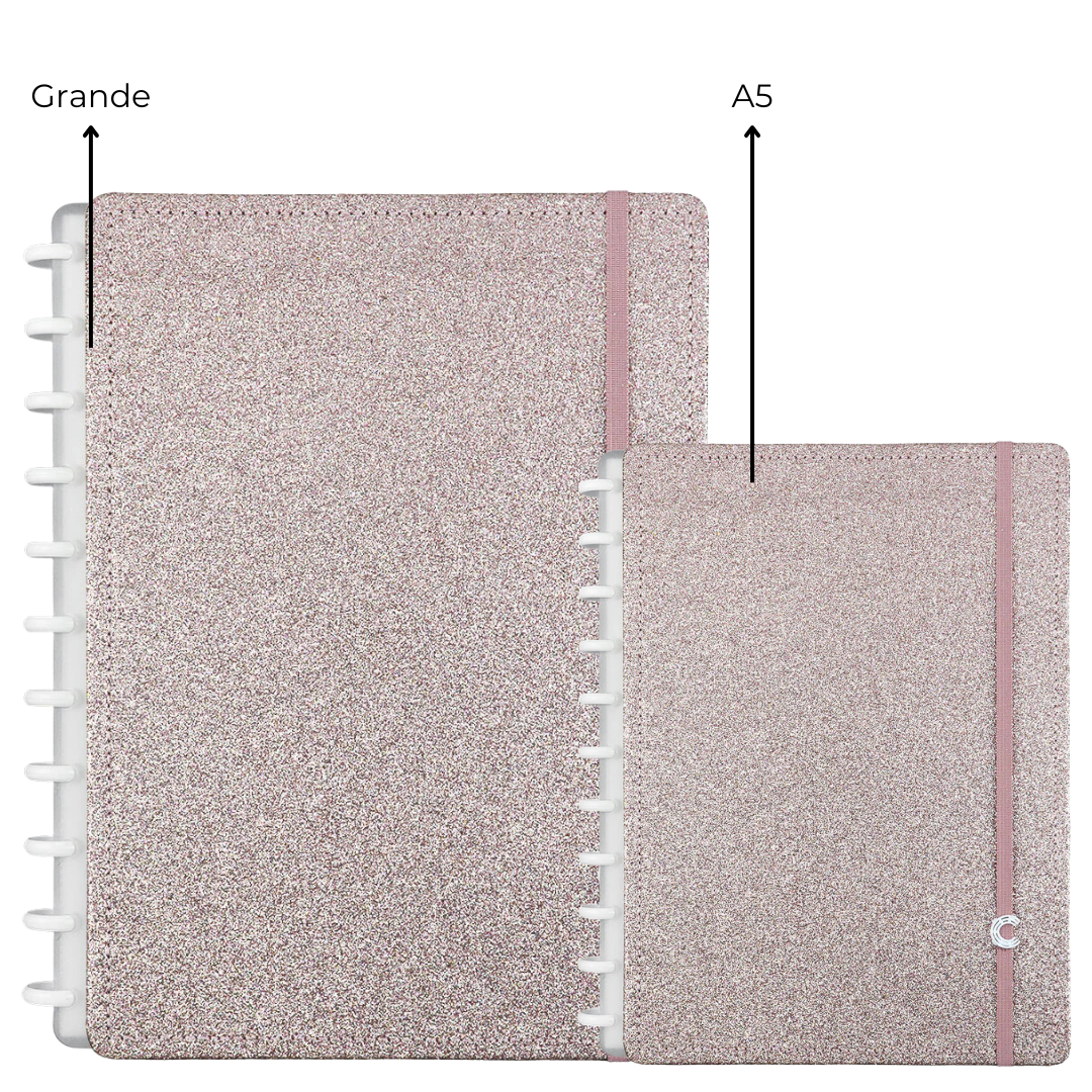 Caderno Inteligente Let's Glitter Rose