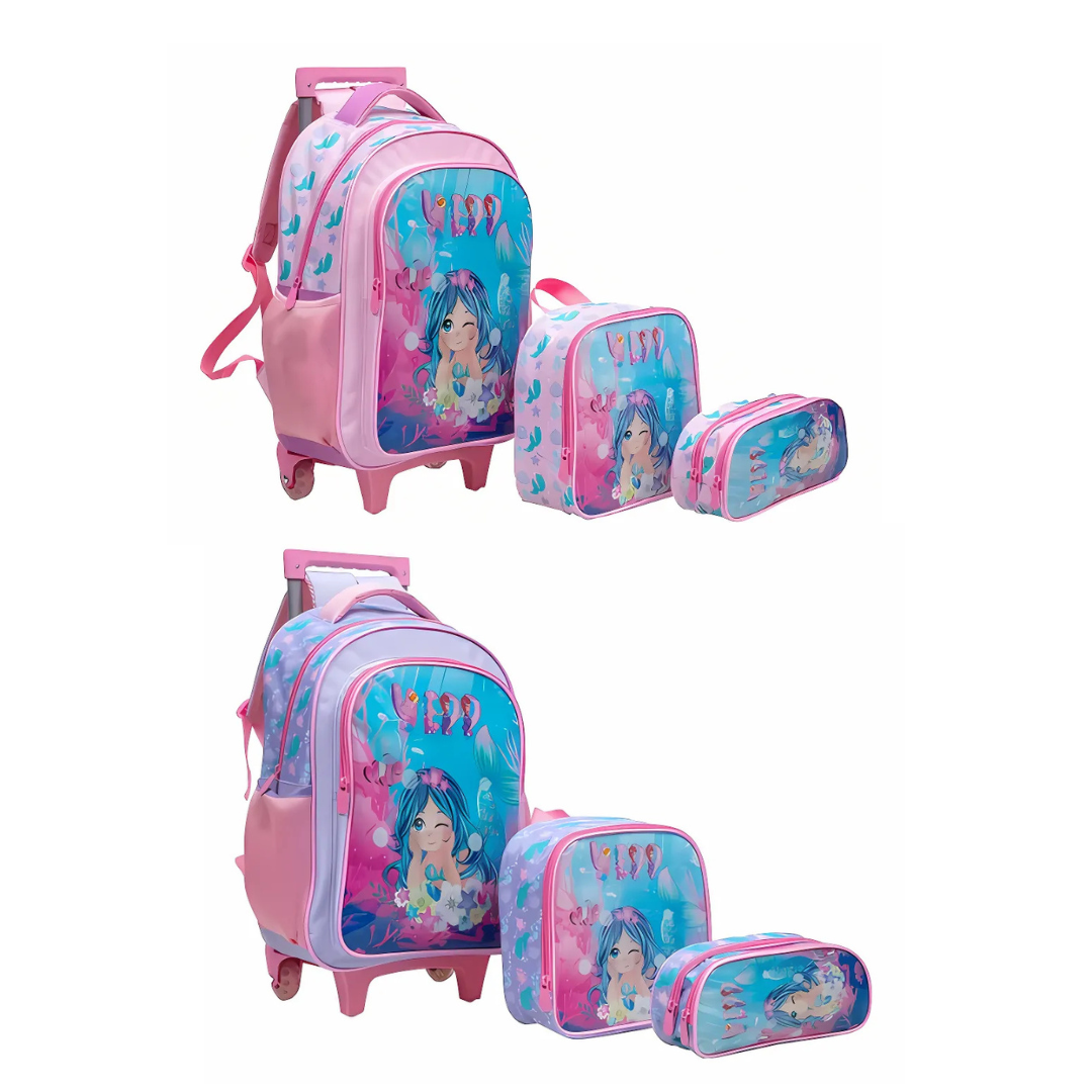 Kit Mochila 3 peças Sereia Yeep MIF5377-C