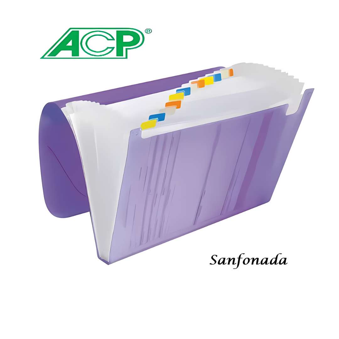 Pasta Sanfonada A4 com 12 Divisões ACP