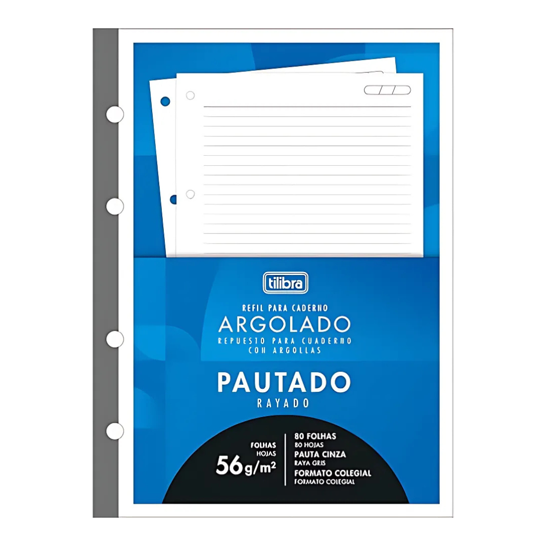 Refil Tiliflex para Caderno Argolado 80 Folhas