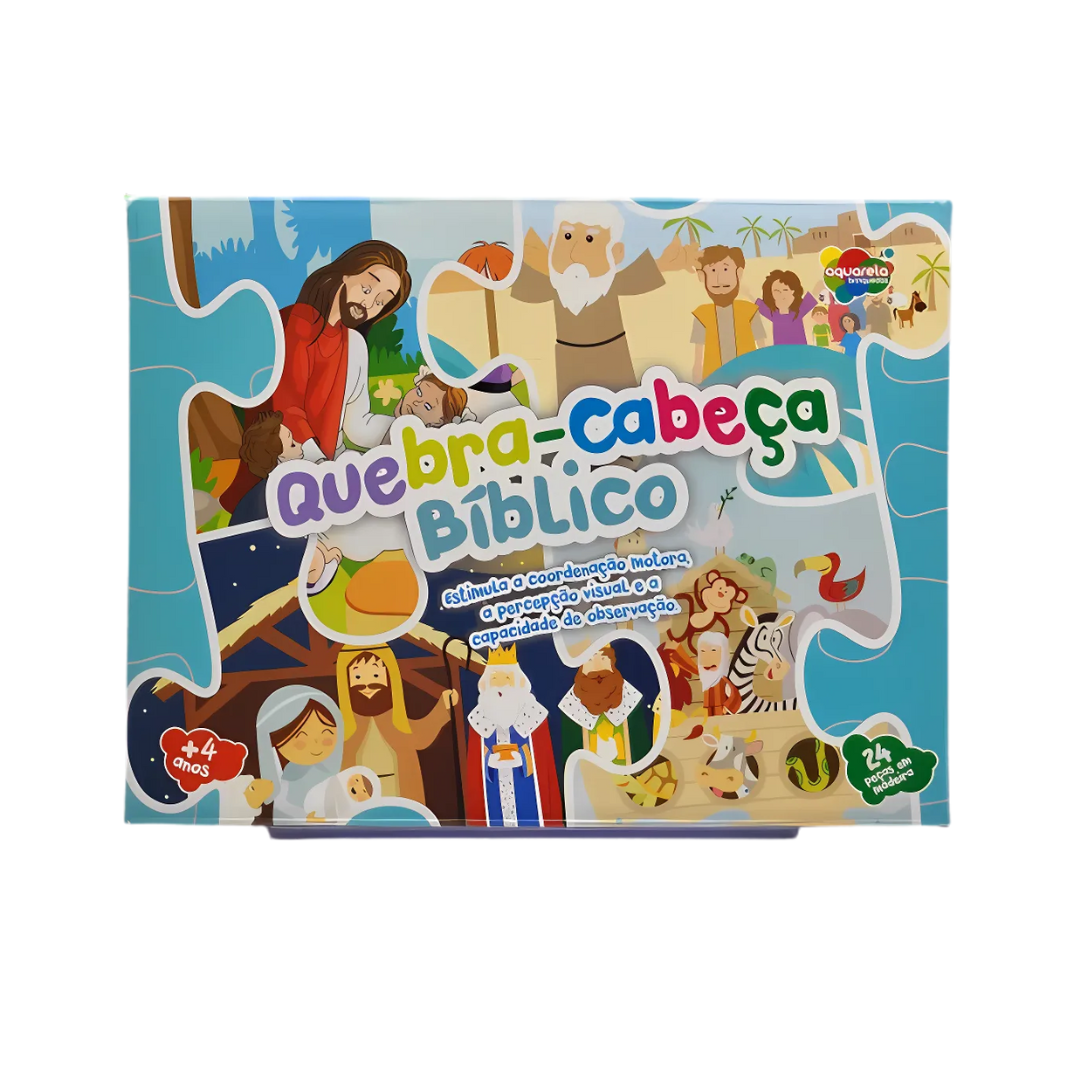 Quebra-Cabeça Bíblico 24 peças Mdf Aquarela brinquedos