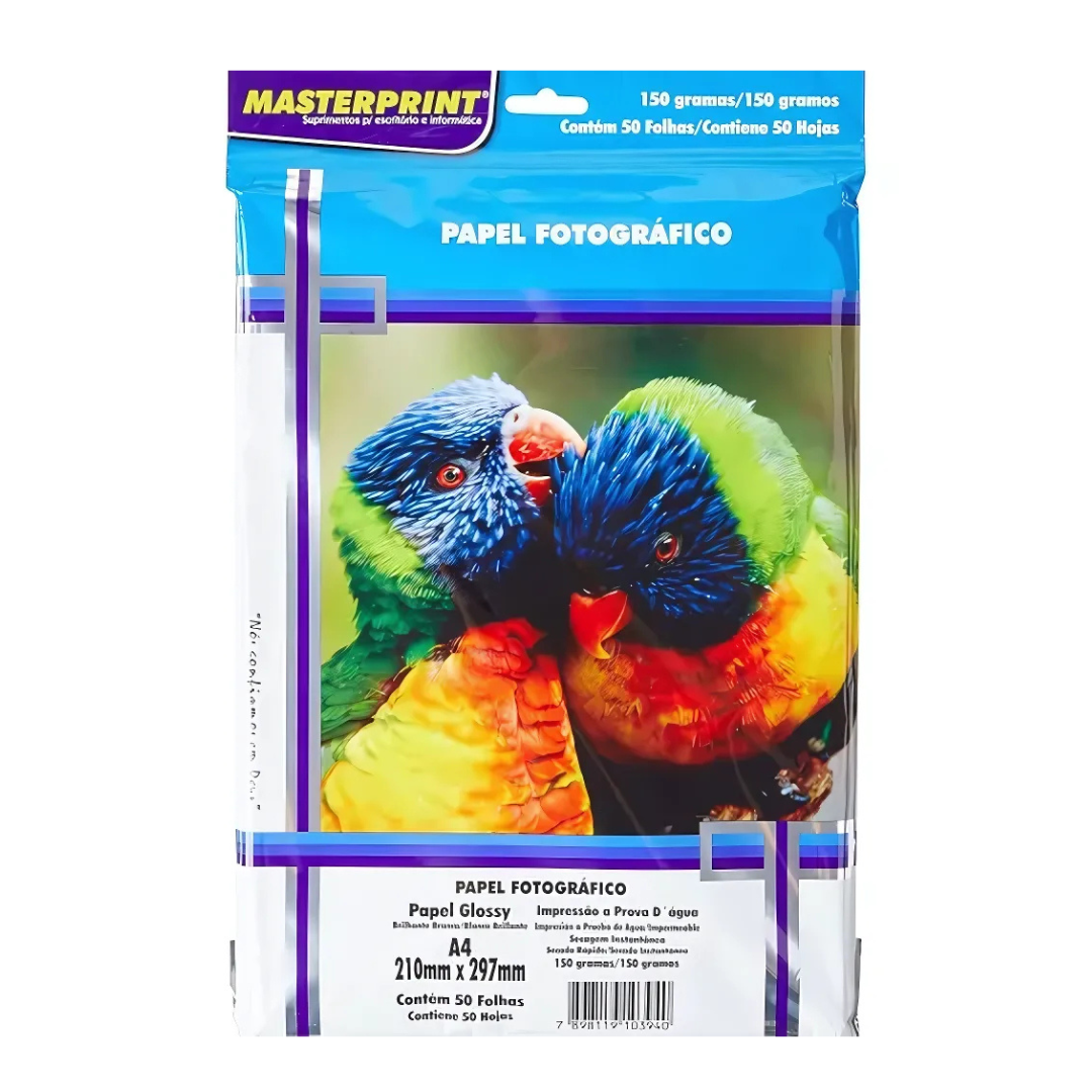 Papel Fotográfico A4 Glossy 150 g Masterprint 50 folhas