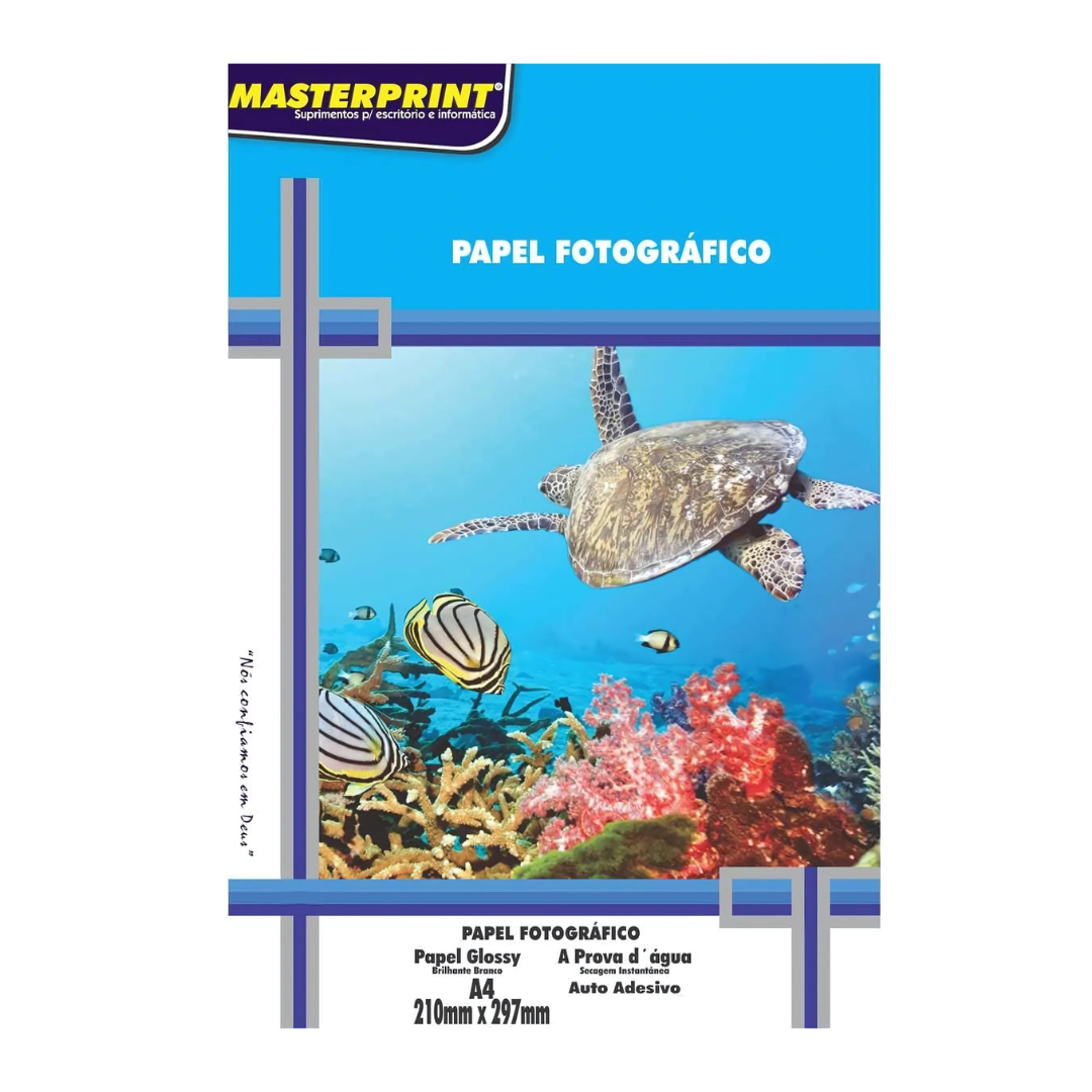 Papel Fotografico A4 Glossy Adesivo 60G Masterprint 20Folhas