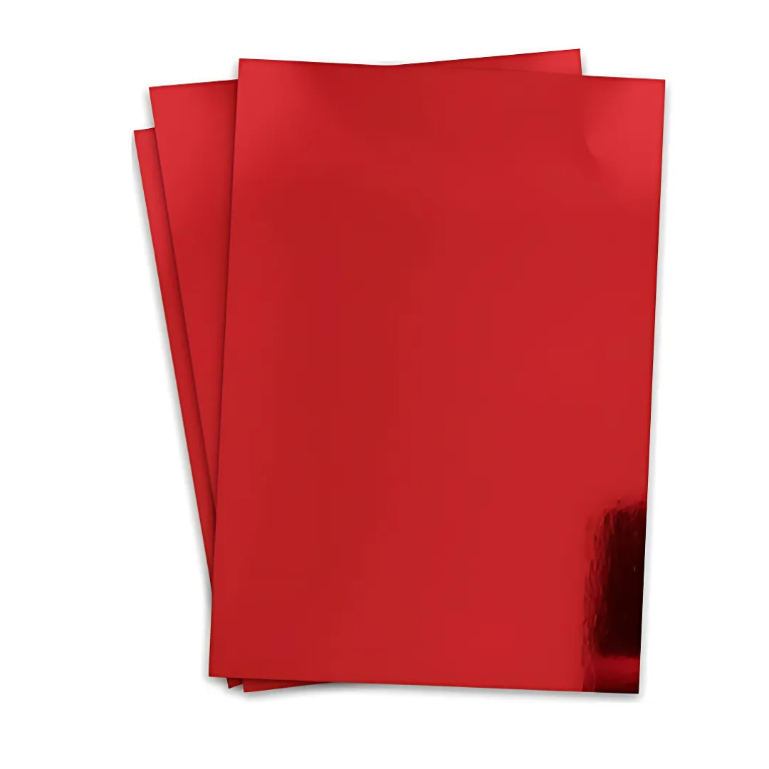 Papel Lamicote A4 250g Vermelho Off Paper 10 Folhas