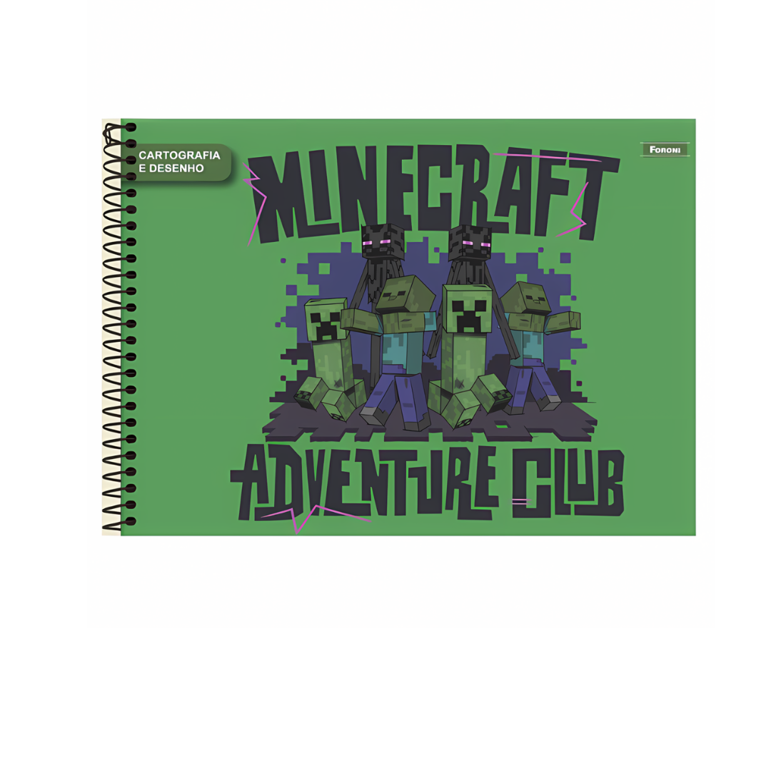 Caderno de Desenho Minecraft Foroni 80fls