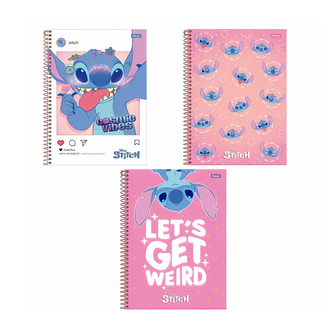 Caderno Universitário Stitch 10 Matérias 160 Fls Foroni