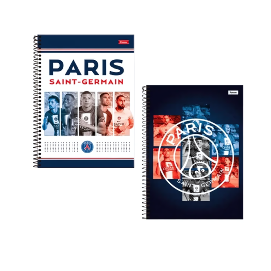 Caderno Universitário Capa Dura Paris Saint-Germain 15 Matérias