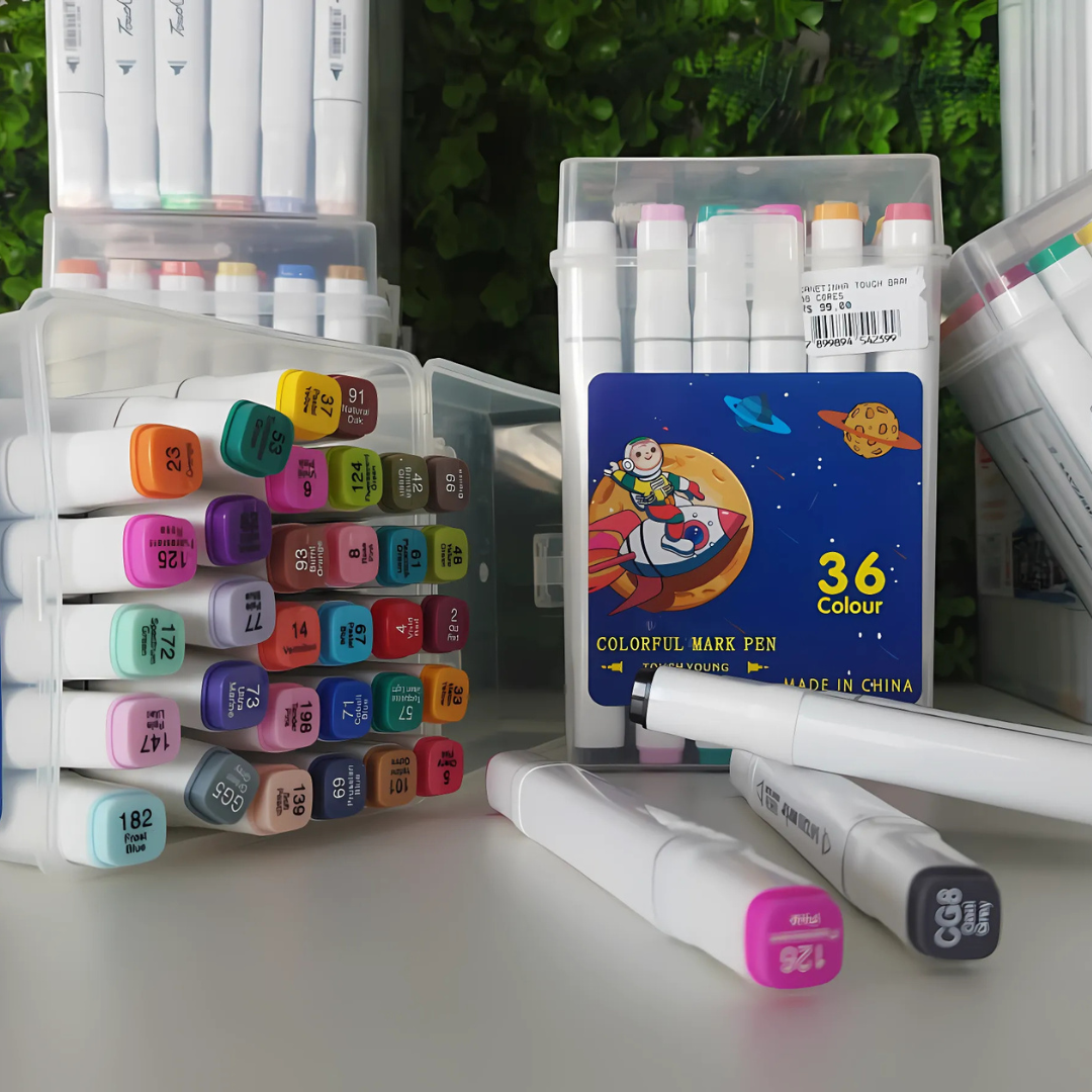 kit Canetinhas Touch Branca 36 Cores