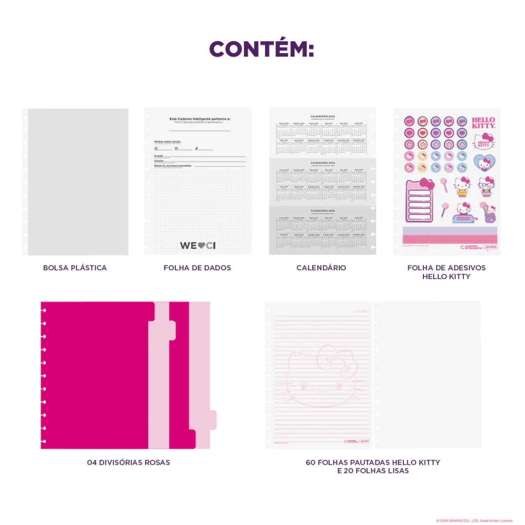 Caderno Inteligente Hello Kitty Médio