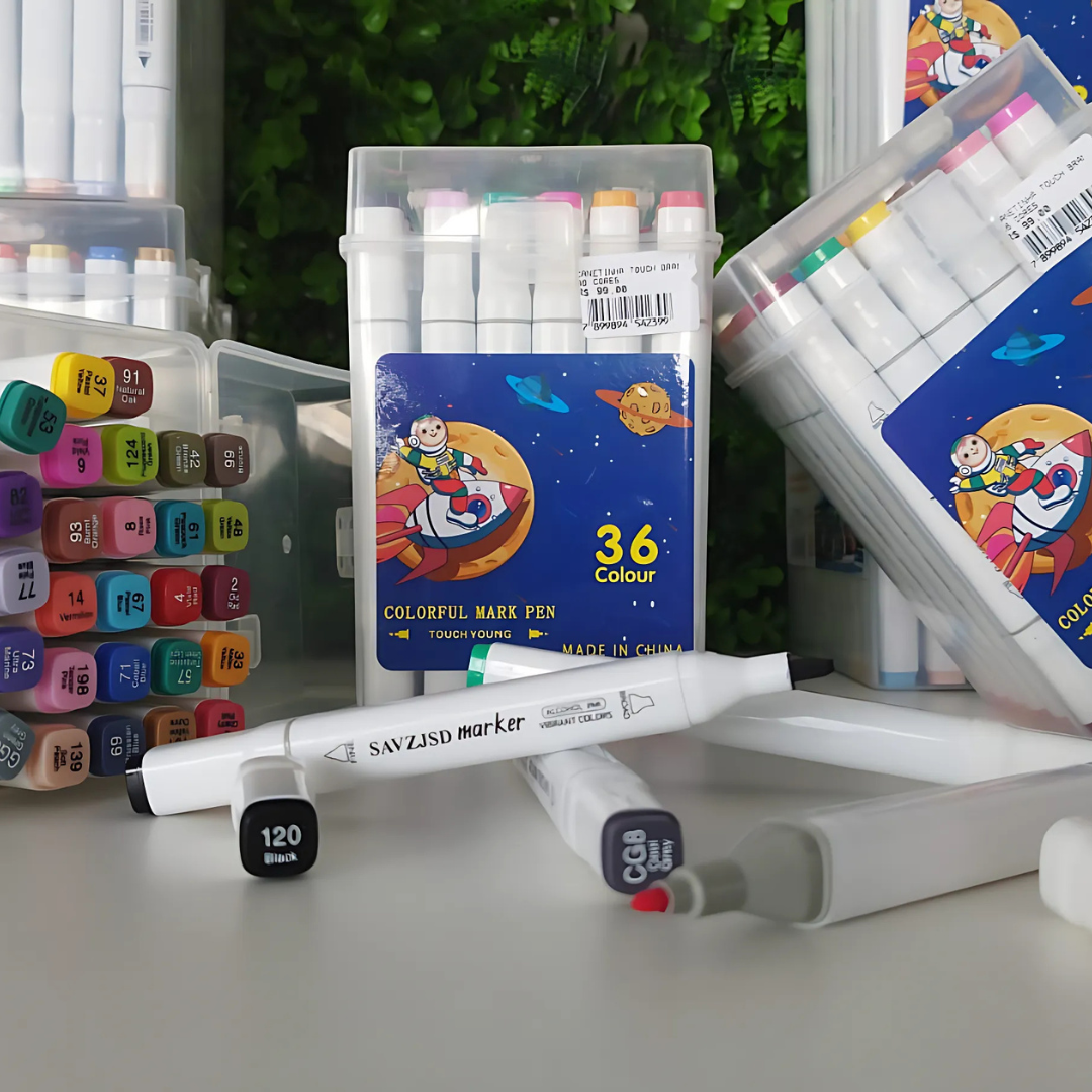 kit Canetinhas Touch Branca 36 Cores