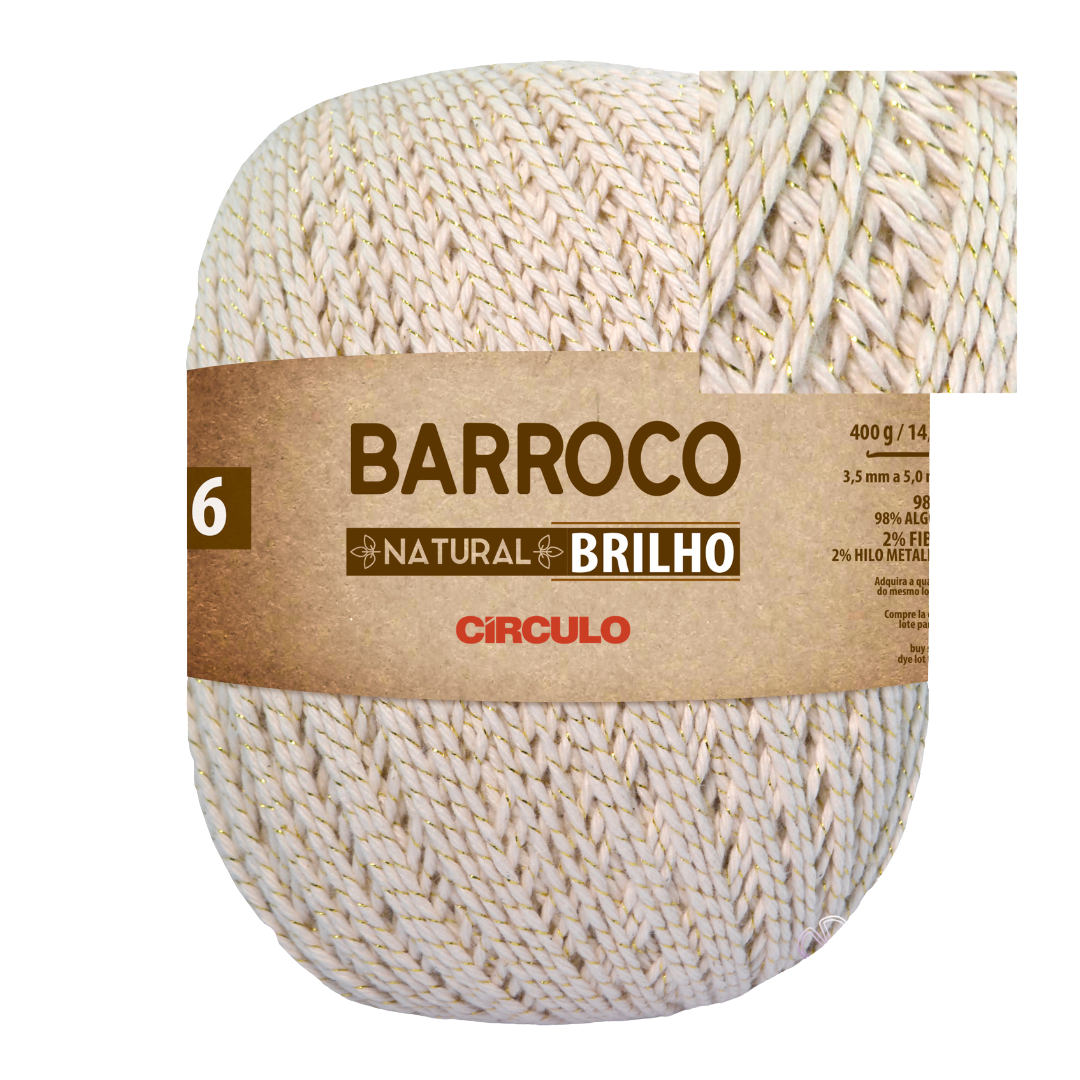 Barbante Barroco Natural com Brilho Círculo 700g