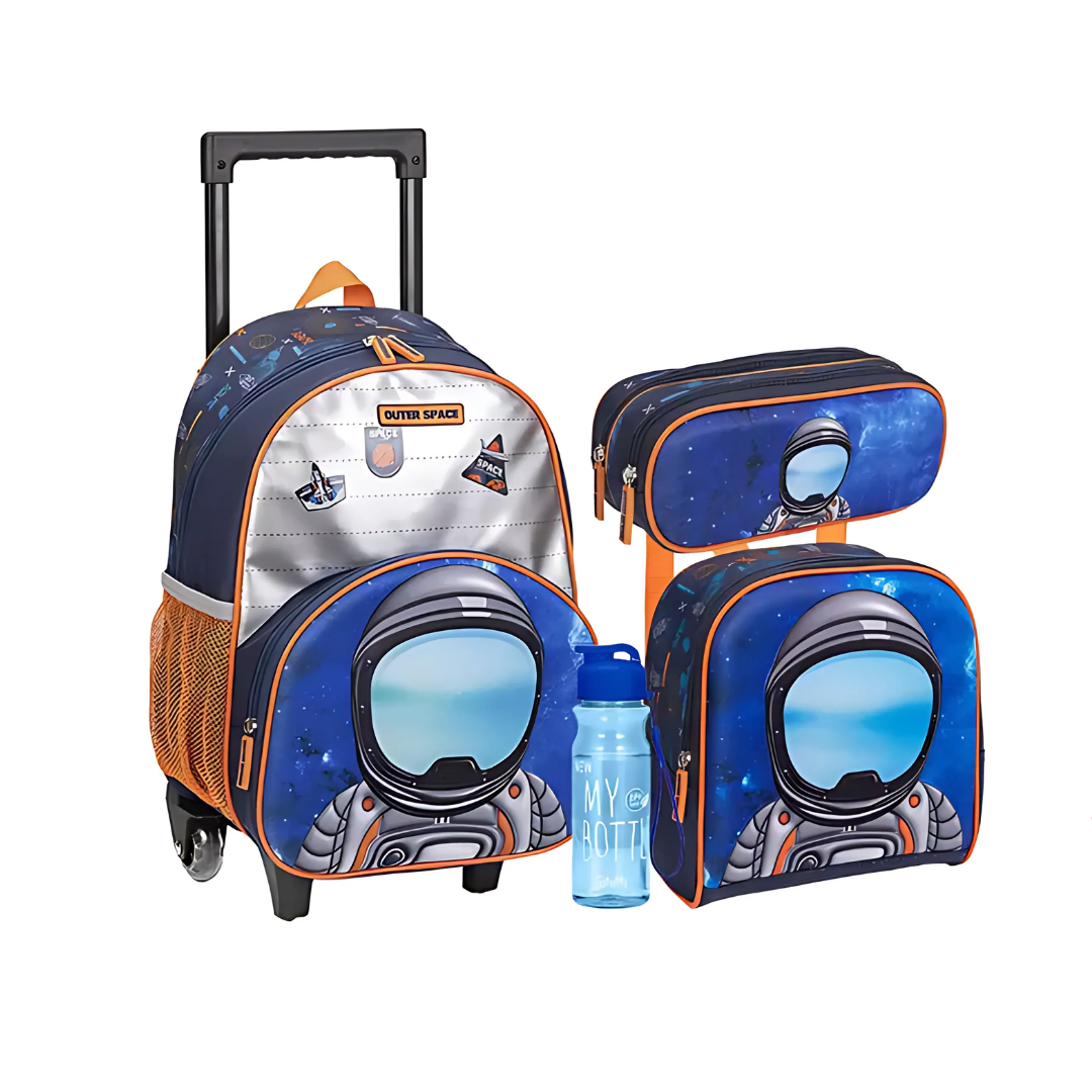 Kit Mochila Astronauta  3 peças- Nova Rio