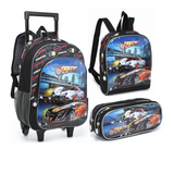 Kit Mochila Crazy Car 3 peças-  Nova Rio