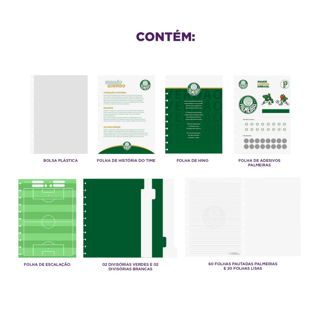 Caderno Inteligente Grande Palmeiras Verdão