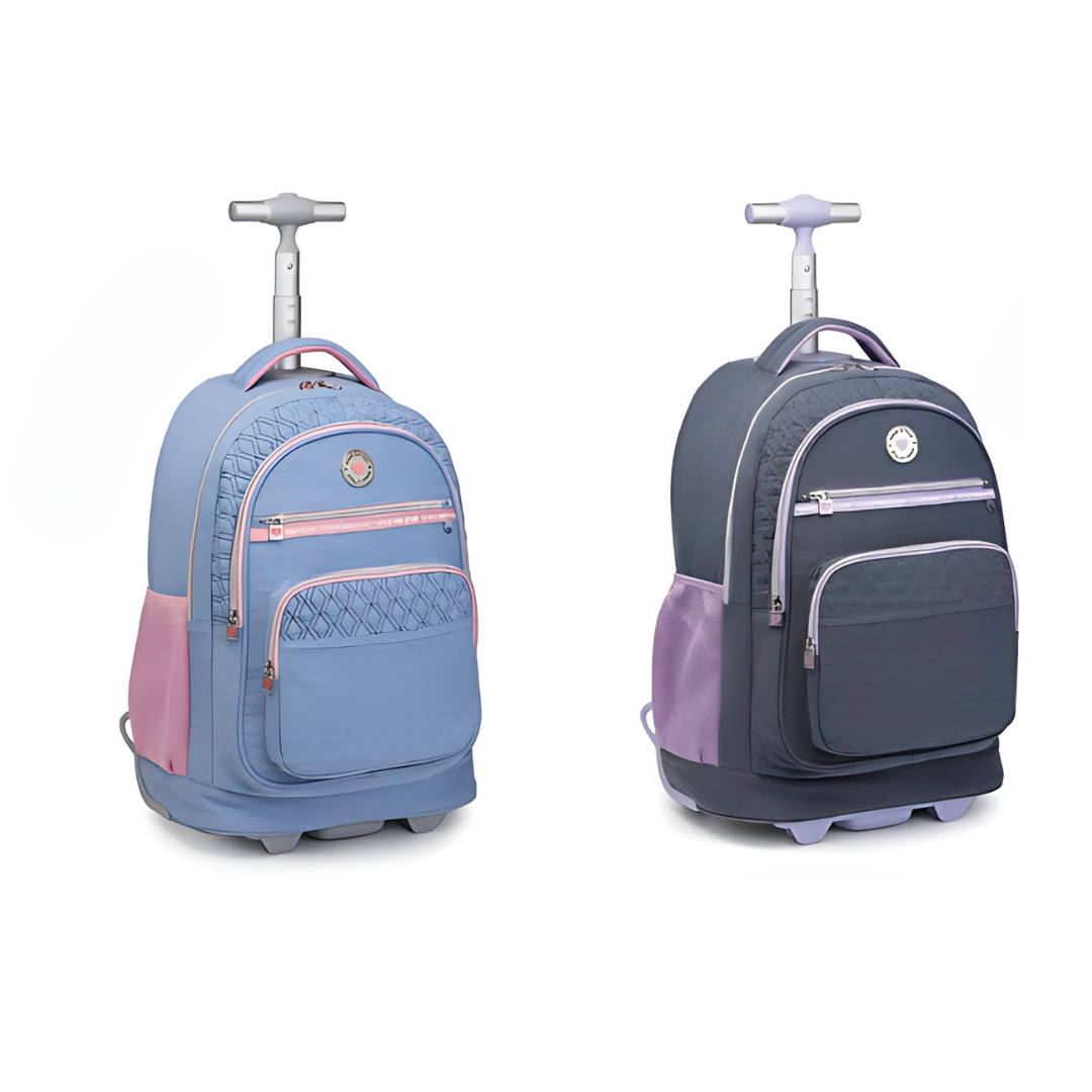 Mochila Kika 2 Rodinhas Jeans KK2593-H