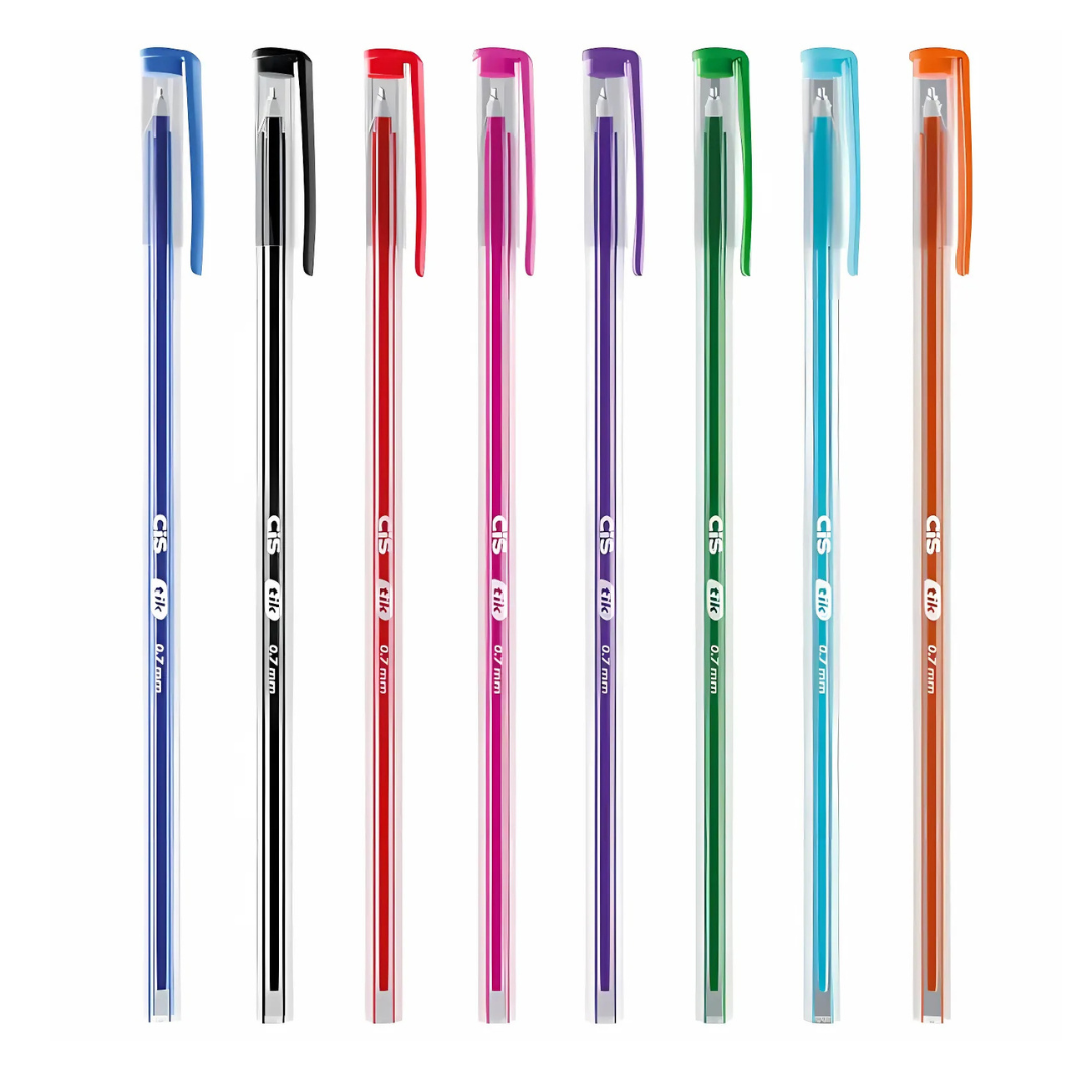 Kit Caneta Esferográfica Tik 0.7mm C/8 Cores CIS