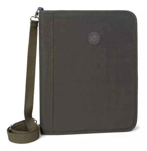 Fichário BakPak Universitário Masculino Verde Militar 4 Argolas C/ Zíper