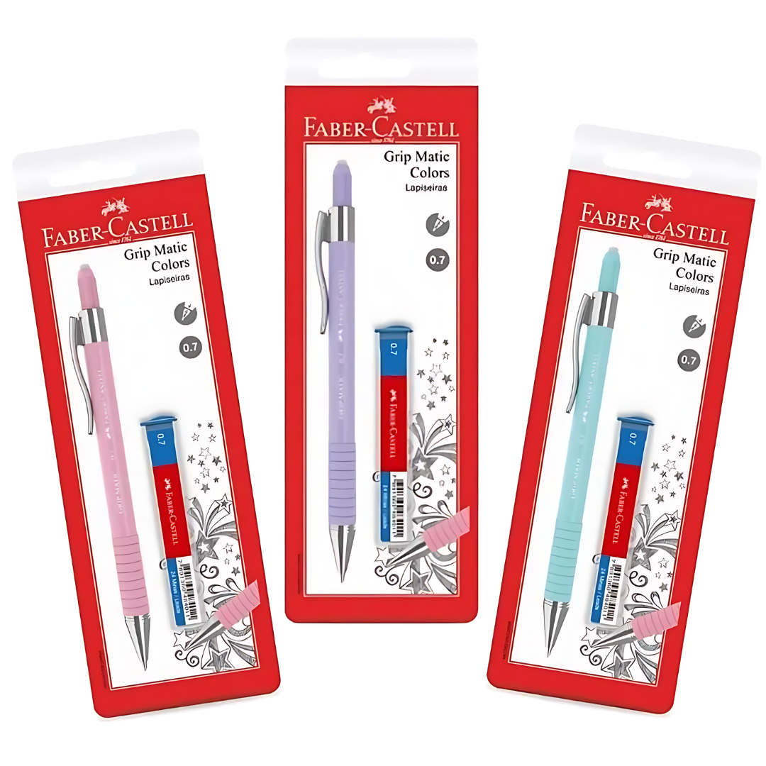 Lapiseira Faber-Castell Grip Matic Colors + Grafite 0,7mm