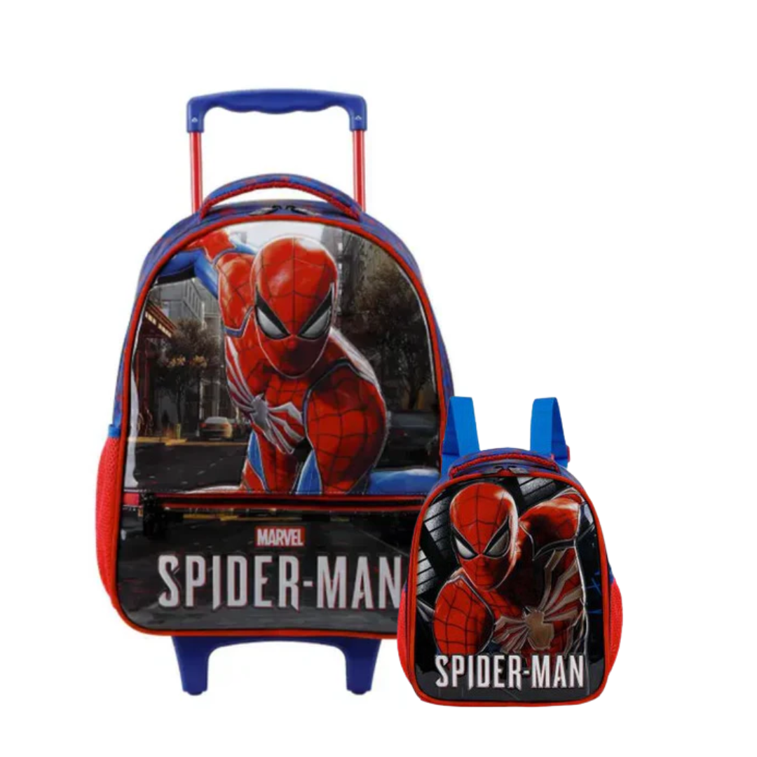 Kit Mochila de Rodinha e Lancheira Xeryus Homem Aranha – Ref 11670